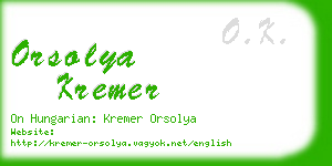 orsolya kremer business card